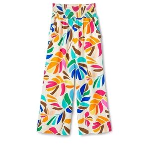 Tabitha Brown for Target SMALL  Botanical Print Linen Blend Cover Up Pants